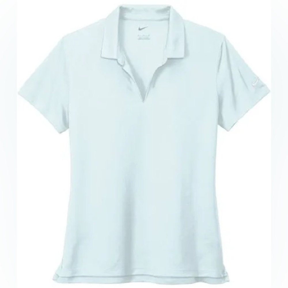 Nike Women's Light Blue Short Sleeve Polo Top